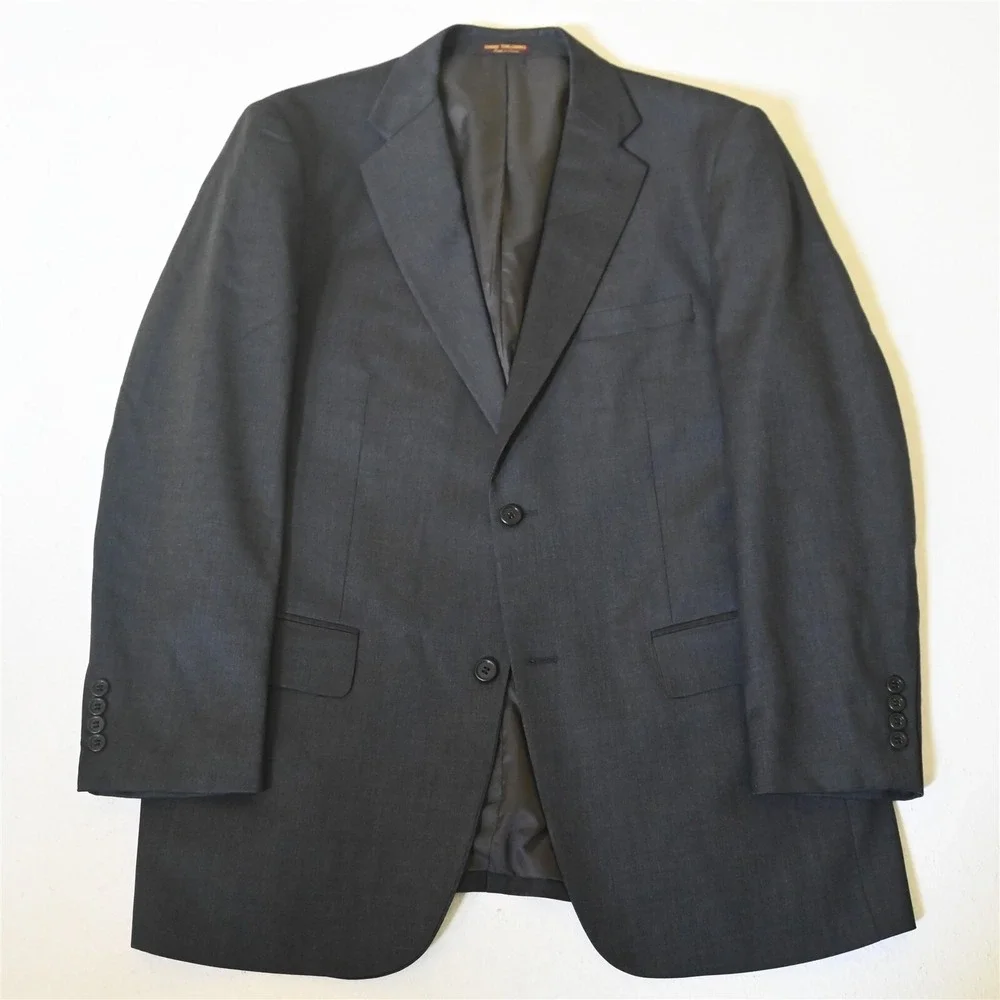 Kenneth Morton 42R Charcoal Gray 100% Wool Mens Blazer‎ Suit Jacket Sport Coat